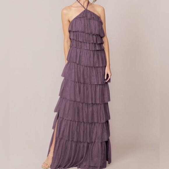 Revelry Dresses & Skirts - Revelry Lavender Tulle Tiered Maxi Dress Size 8 C1